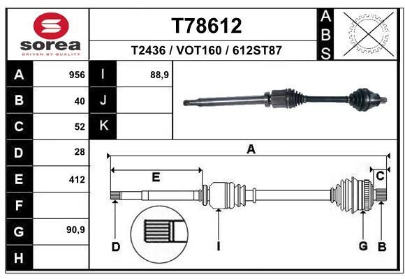 EAI T78612 Drive shaft T78612