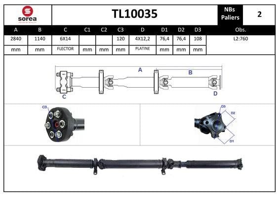 EAI TL10035 Propshaft, axle drive TL10035