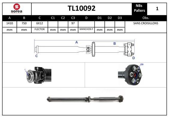 EAI TL10092 Propshaft, axle drive TL10092