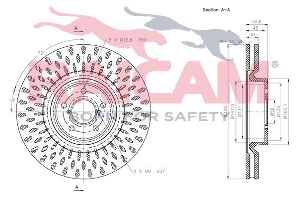 Front brake disc ventilated Raicam RD00763