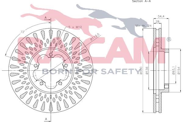 Brake disk Raicam RD01412