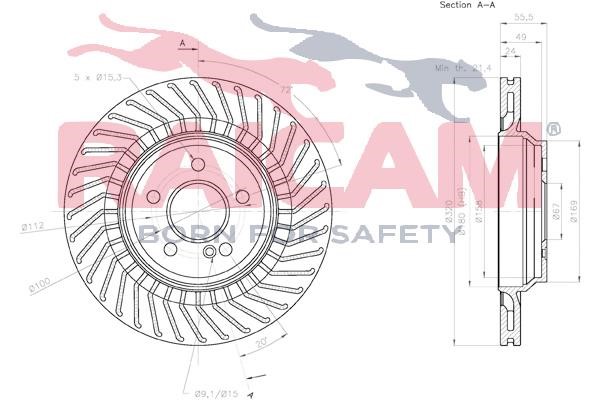 Rear ventilated brake disc Raicam RD01393