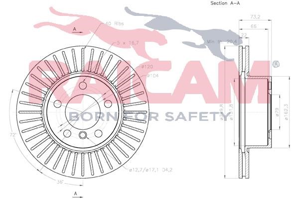 Front brake disc ventilated Raicam RD01200