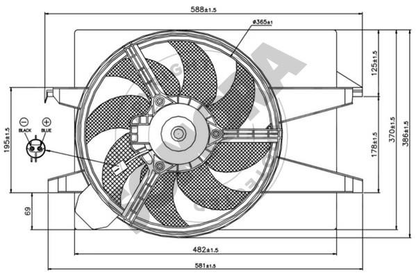 Somora 092530A Fan, radiator 092530A