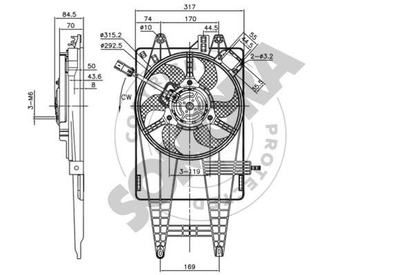 Somora 081430 Hub, engine cooling fan wheel 081430
