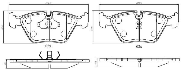 National NP3053 Brake Pad Set, disc brake NP3053