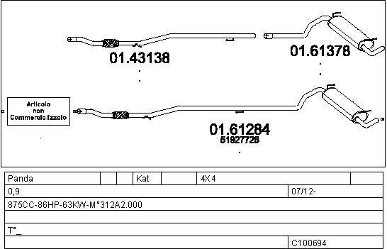 Mts C100694027065 Exhaust system C100694027065