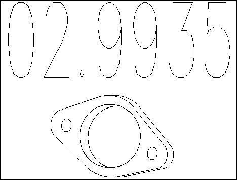 Mts 02.9935 Exhaust pipe gasket 029935