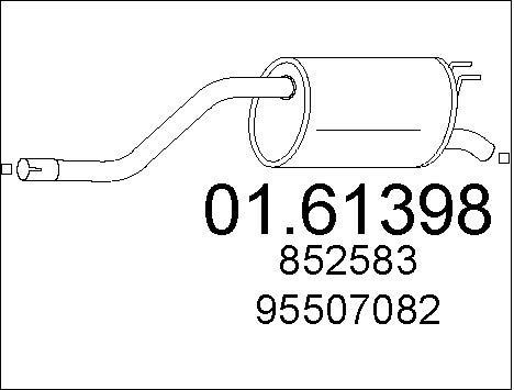 Exhaust muffler Opel Meriva: 0161398 Mts End Silencer