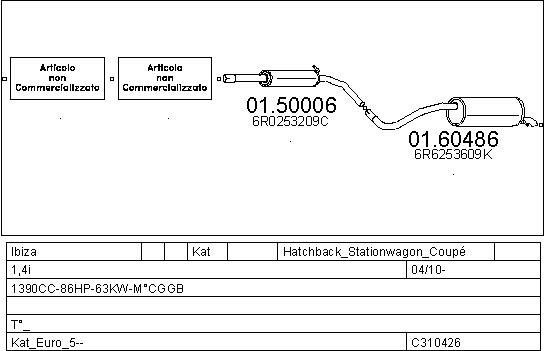 Mts C310426028286 Exhaust system C310426028286