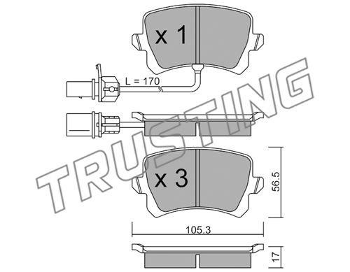 Trusting 822.1 Brake Pad Set, disc brake 8221