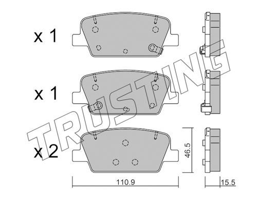 Trusting 1283.0 Brake Pad Set, disc brake 12830