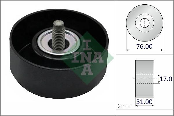 INA 532 0743 10 Deflection/guide pulley, v-ribbed belt 532074310