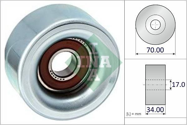 INA 532 1021 10 Deflection/guide pulley, v-ribbed belt 532102110