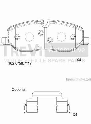 Trevi automotive PF1191 Brake Pad Set, disc brake PF1191