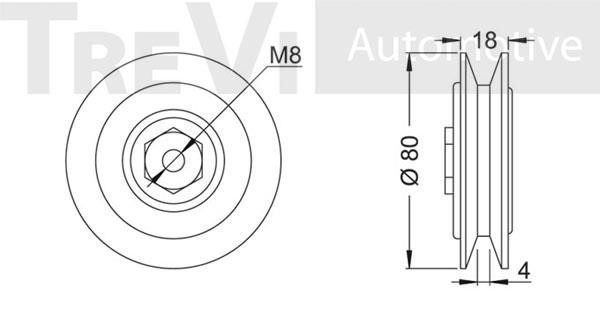 Trevi automotive TA1667 V-ribbed belt tensioner (drive) roller TA1667