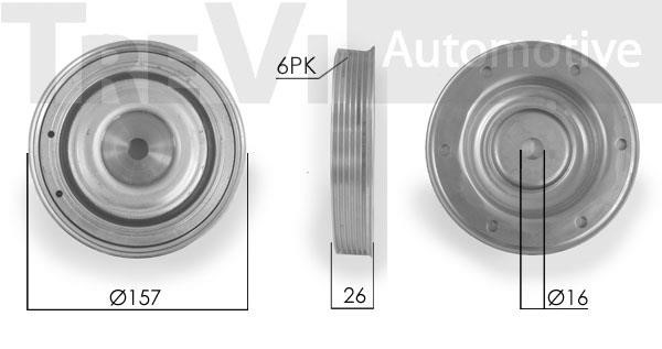 Trevi automotive PC1016 Pulley crankshaft PC1016