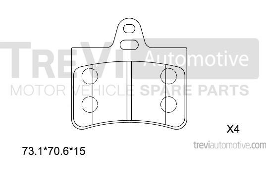 Trevi automotive PF1092 Brake Pad Set, disc brake PF1092