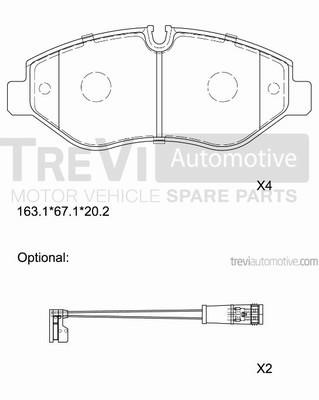 Trevi automotive PF1659 Brake Pad Set, disc brake PF1659