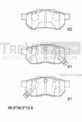 Trevi automotive PF1579 Brake Pad Set, disc brake PF1579