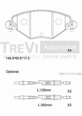 Trevi automotive PF1090 Brake Pad Set, disc brake PF1090