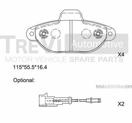 Trevi automotive PF1319 Brake Pad Set, disc brake PF1319