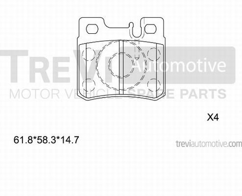 Trevi automotive PF1561 Brake Pad Set, disc brake PF1561