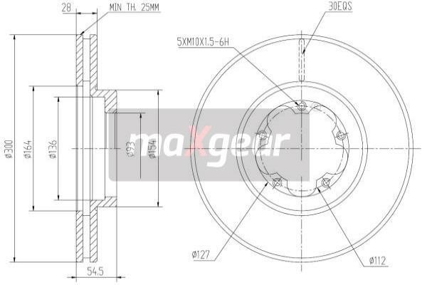 Brake disc Maxgear 191047MAX