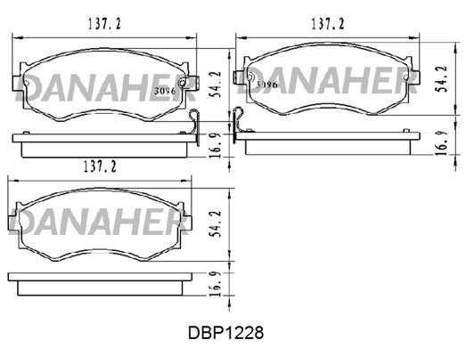 Danaher DBP1228 Brake Pad Set, disc brake DBP1228