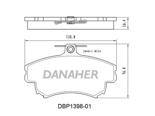 Danaher DBP1398-01 Brake Pad Set, disc brake DBP139801