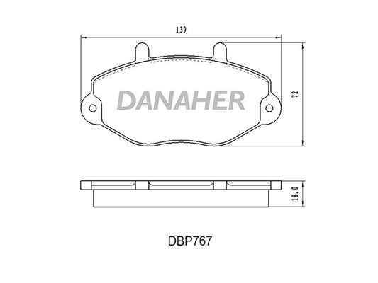 Danaher DBP767 Brake Pad Set, disc brake DBP767
