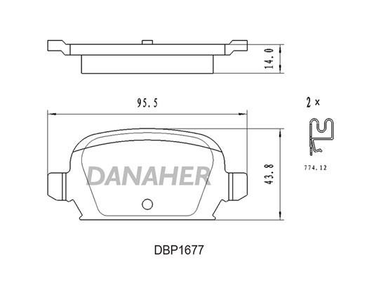 Danaher DBP1677 Brake Pad Set, disc brake DBP1677