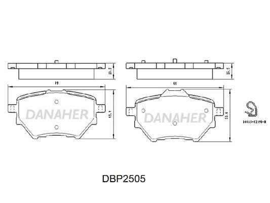 Danaher DBP2505 Brake Pad Set, disc brake DBP2505
