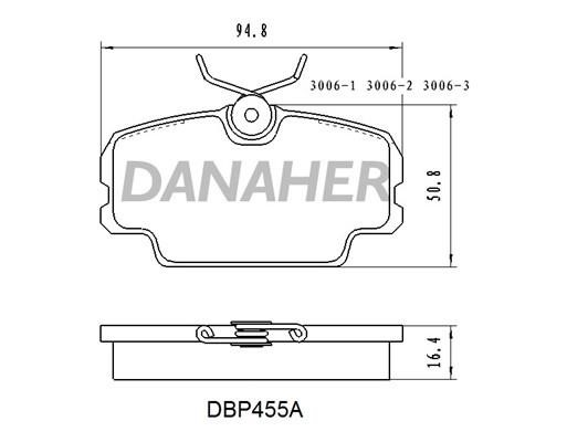 Danaher DBP455A Brake Pad Set, disc brake DBP455A