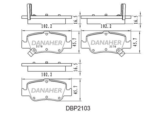 Danaher DBP2103 Brake Pad Set, disc brake DBP2103