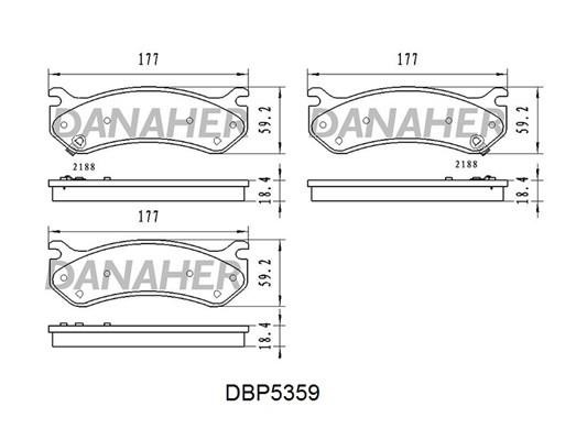 Danaher DBP5359 Brake Pad Set, disc brake DBP5359
