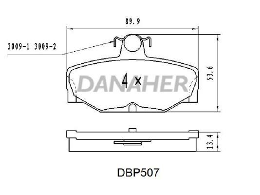 Danaher DBP507 Brake Pad Set, disc brake DBP507