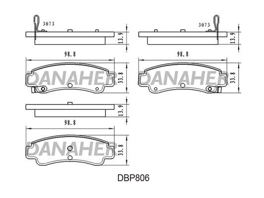 Danaher DBP806 Brake Pad Set, disc brake DBP806
