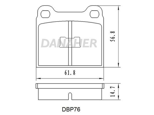 Danaher DBP76 Brake Pad Set, disc brake DBP76