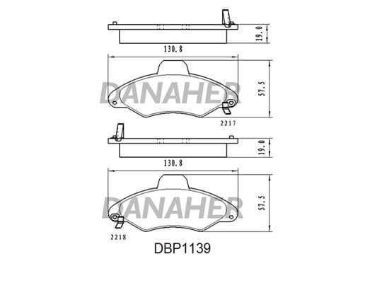 Danaher DBP1139 Brake Pad Set, disc brake DBP1139