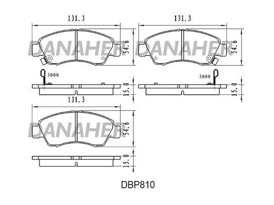 Danaher DBP810 Brake Pad Set, disc brake DBP810