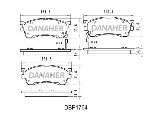 Danaher DBP1764 Brake Pad Set, disc brake DBP1764