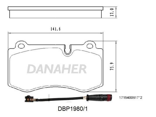 Danaher DBP1980/1 Brake Pad Set, disc brake DBP19801