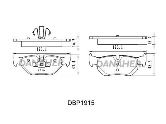 Danaher DBP1915 Brake Pad Set, disc brake DBP1915