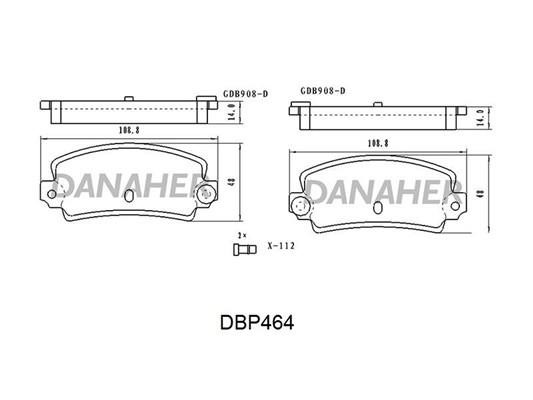 Danaher DBP464 Brake Pad Set, disc brake DBP464