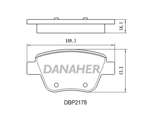 Danaher DBP2178 Brake Pad Set, disc brake DBP2178