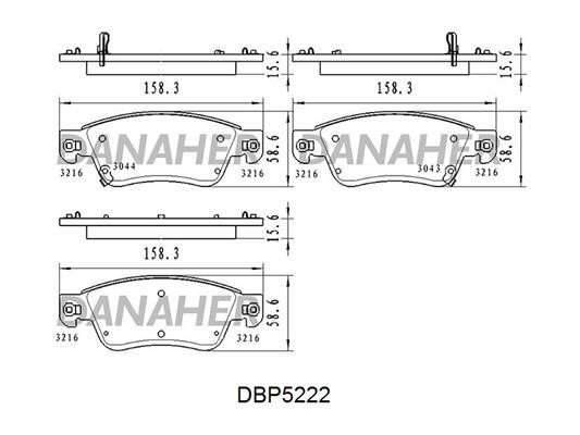 Danaher DBP5222 Front disc brake pads, set DBP5222