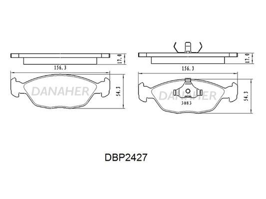 Danaher DBP2427 Brake Pad Set, disc brake DBP2427