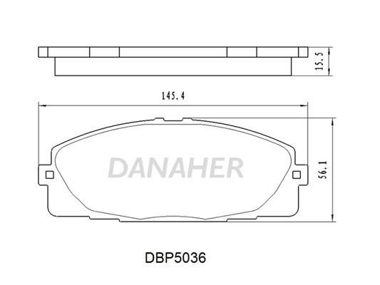 Danaher DBP5036 Front disc brake pads, set DBP5036