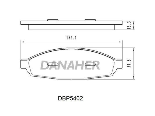 Danaher DBP5402 Brake Pad Set, disc brake DBP5402